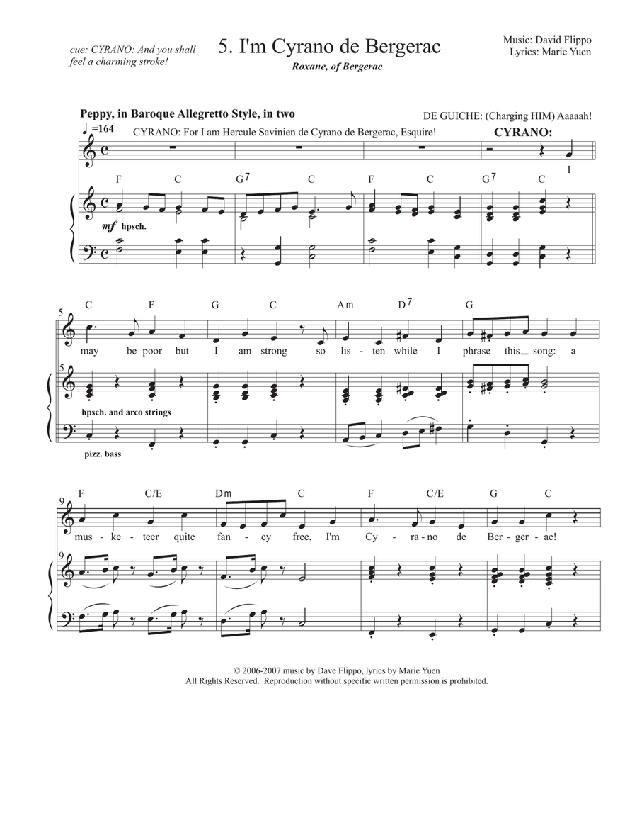 CYRANO COLLECTION - Three pieces sung by Cyrano in 