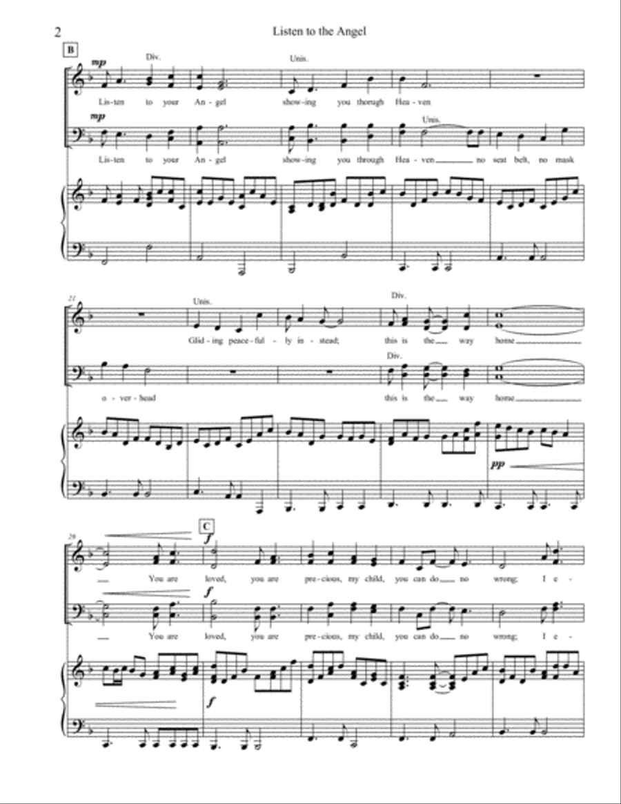 Listen to the Angel Listen to the Angel 4-Part scores gallery preview page 2