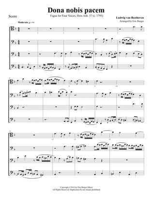 Dona nobis pacem for Trombone or Low Brass Quartet