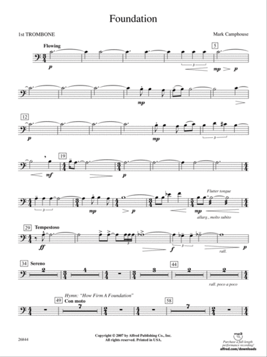 Foundation: 1st Trombone Concert Band scores gallery preview page 1