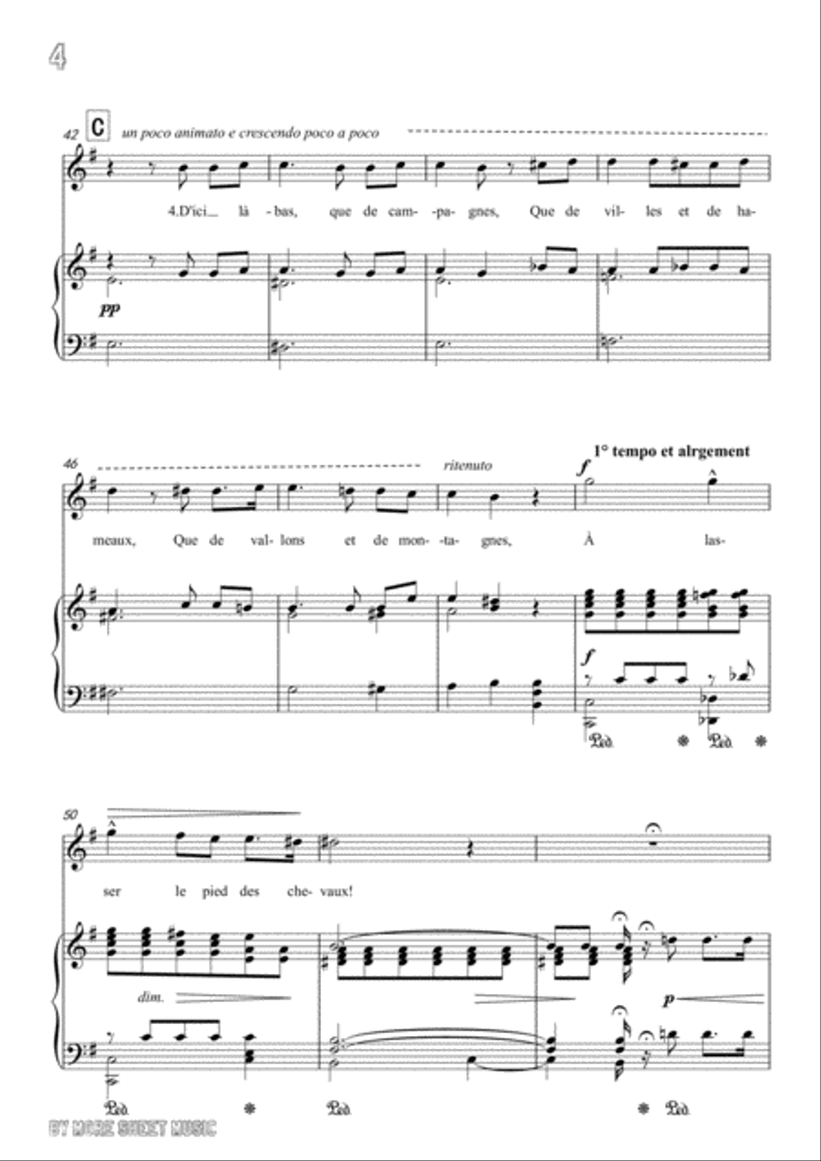 Berlioz-L'absence in G Major,for voice and piano Voice Solo scores gallery preview page 6