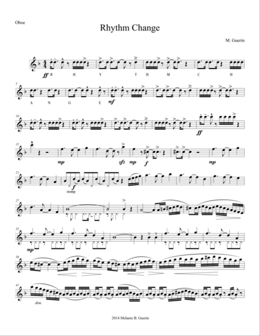 Rhythm Change- parts Woodwind Duet scores gallery preview page 1