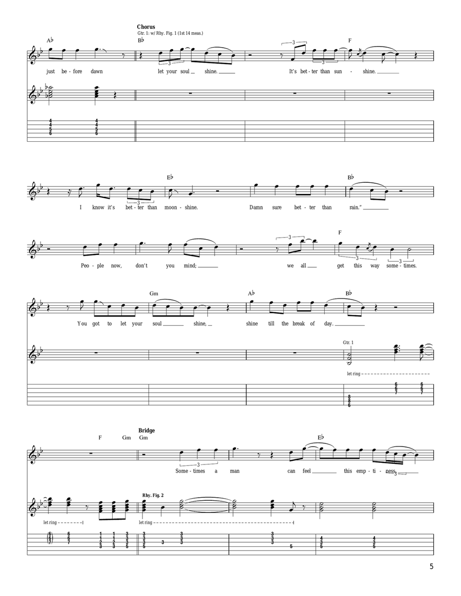 Soul Shine Acoustic Guitar scores gallery preview page 5