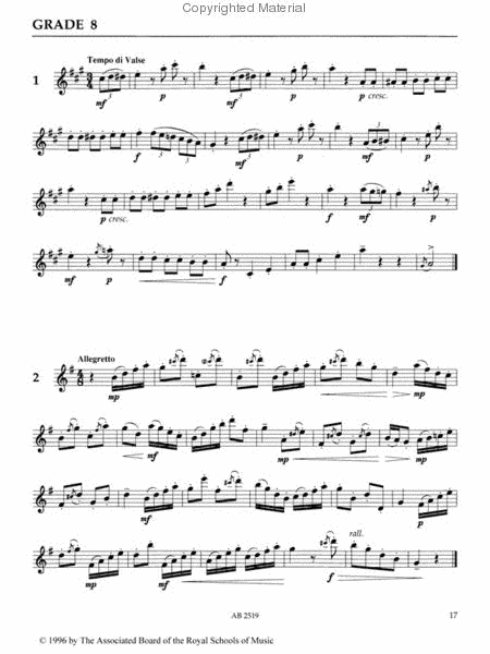Specimen Sight-Reading Tests for Oboe, Grades 6-8
