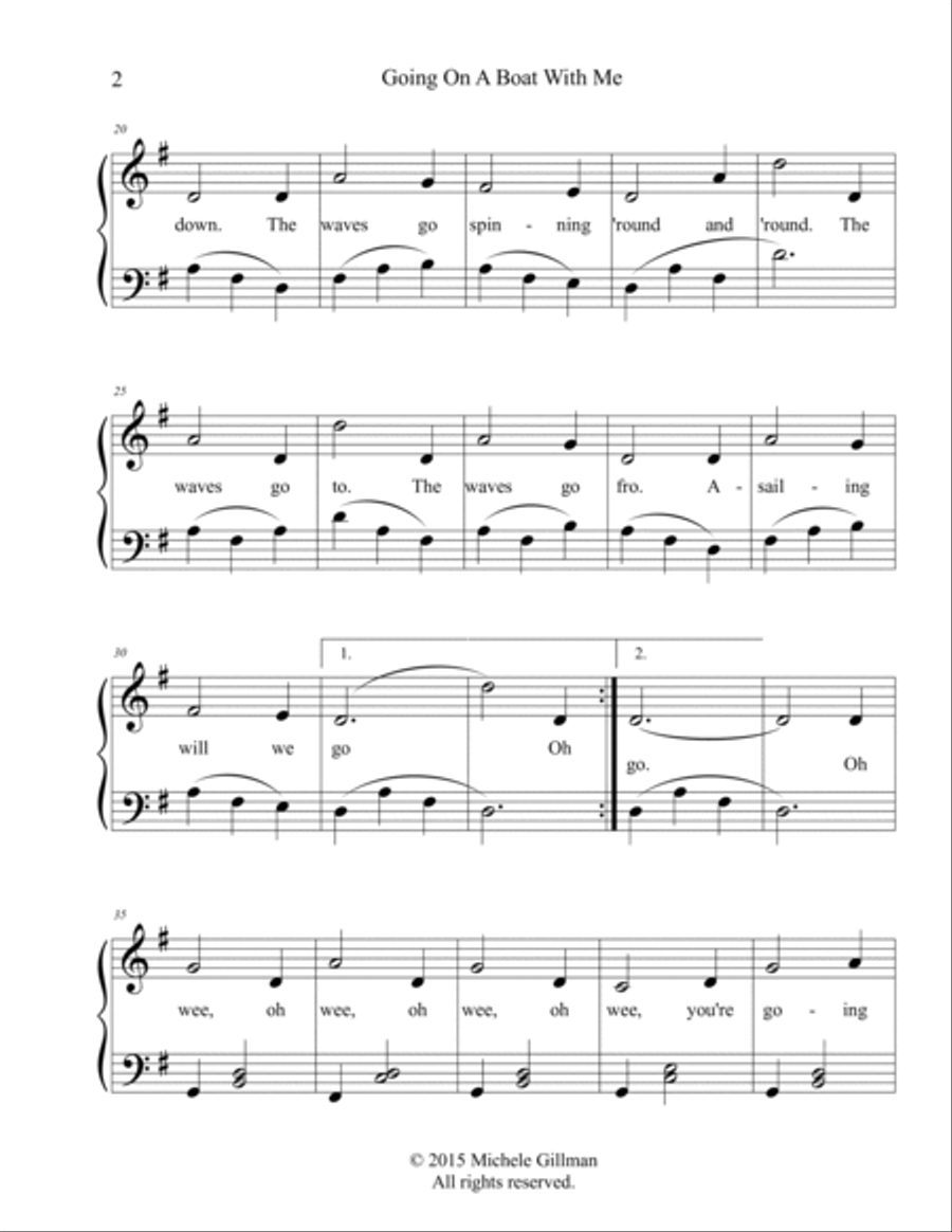 Going on a Boat with Me Going on a Boat with Me Piano Solo scores gallery preview page 2