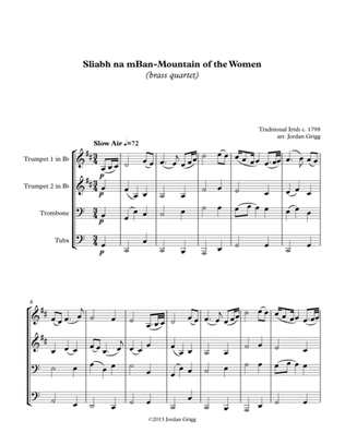 Book cover for Sliabh na mBan - Mountain of the Women (brass quartet)