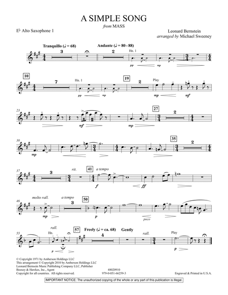 A Simple Song (from Mass) - Eb Alto Saxophone 1
