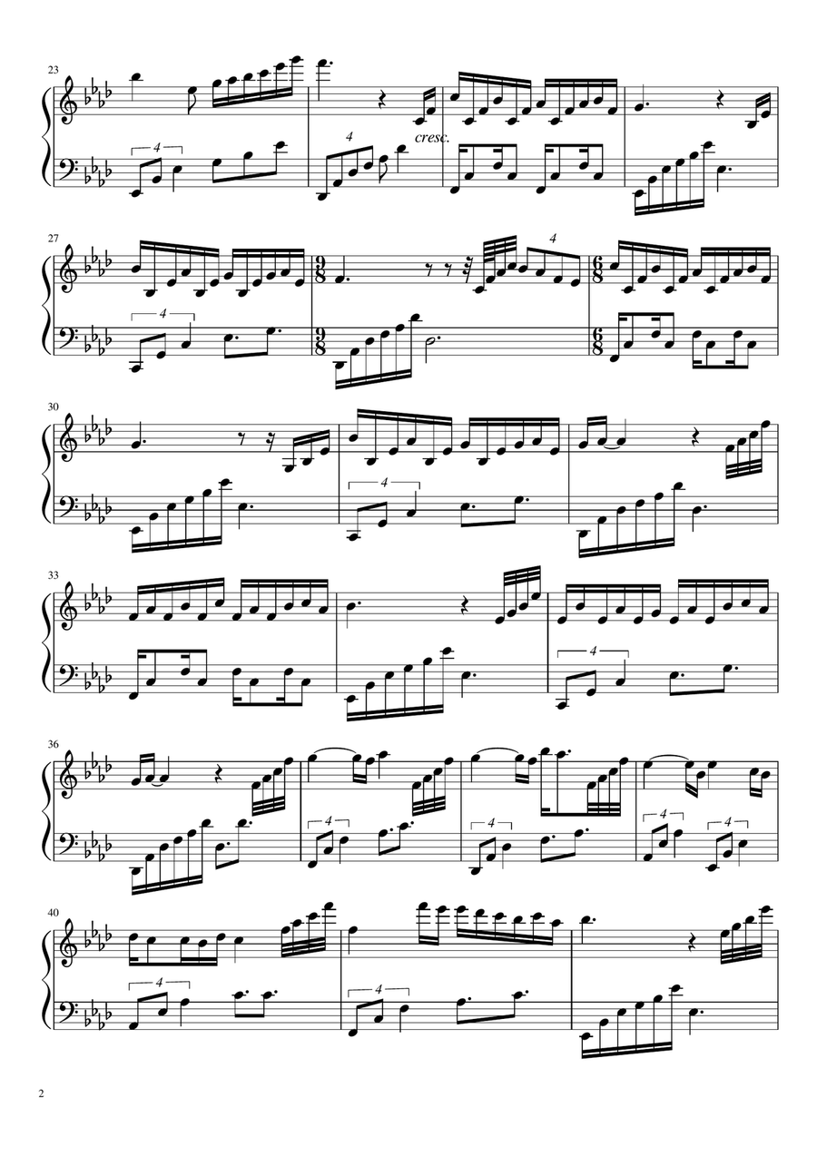 Yanni Blue- Piano Sheet Yanni Blue- Piano Sheet Piano Solo scores gallery preview page 2
