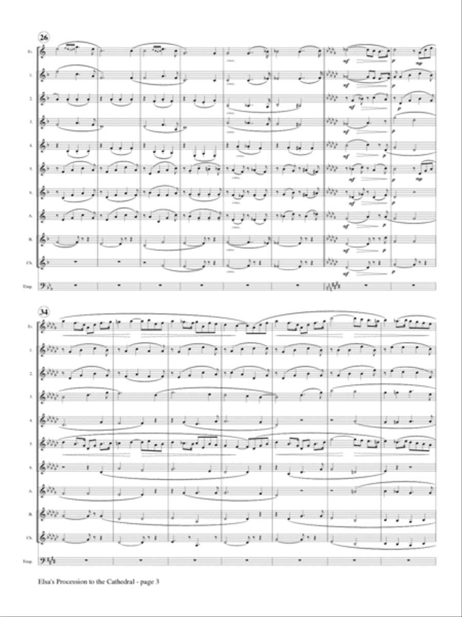 Elsa's Procession to the Cathedral for Clarinet Choir Clarinet Choir scores gallery preview page 4