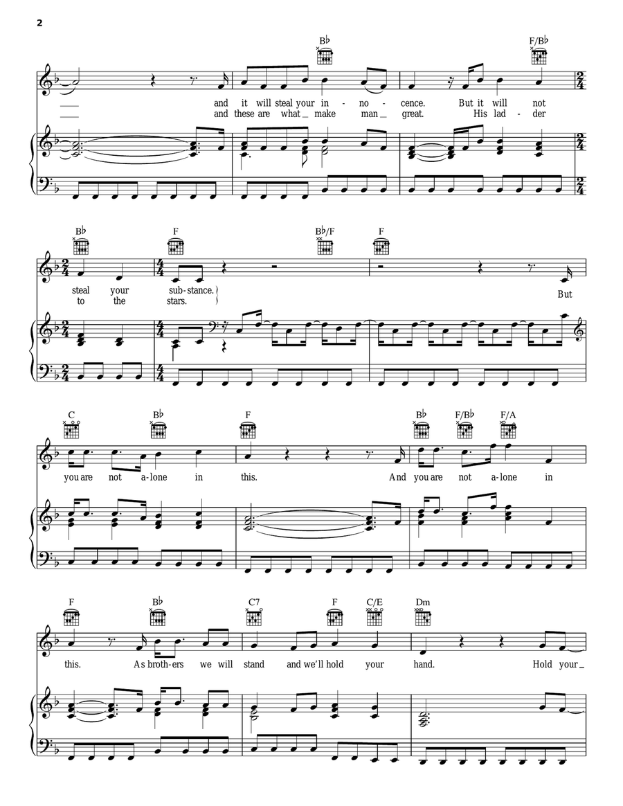 Timshel Piano, Vocal, Guitar scores gallery preview page 2