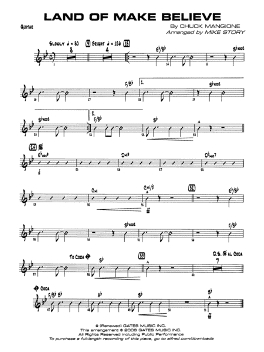 Land of Make Believe: Guitar Jazz Ensemble scores gallery preview page 1