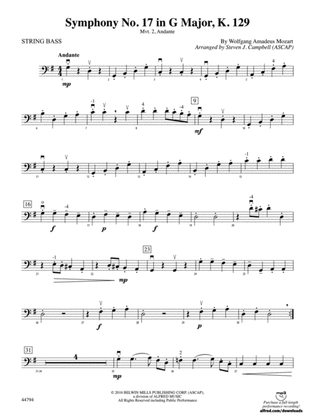 Symphony No. 17 in G Major, K. 129: String Bass