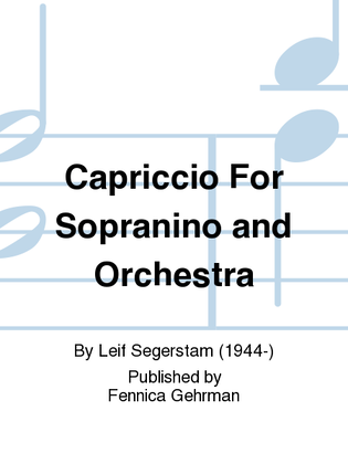 Capriccio For Sopranino and Orchestra