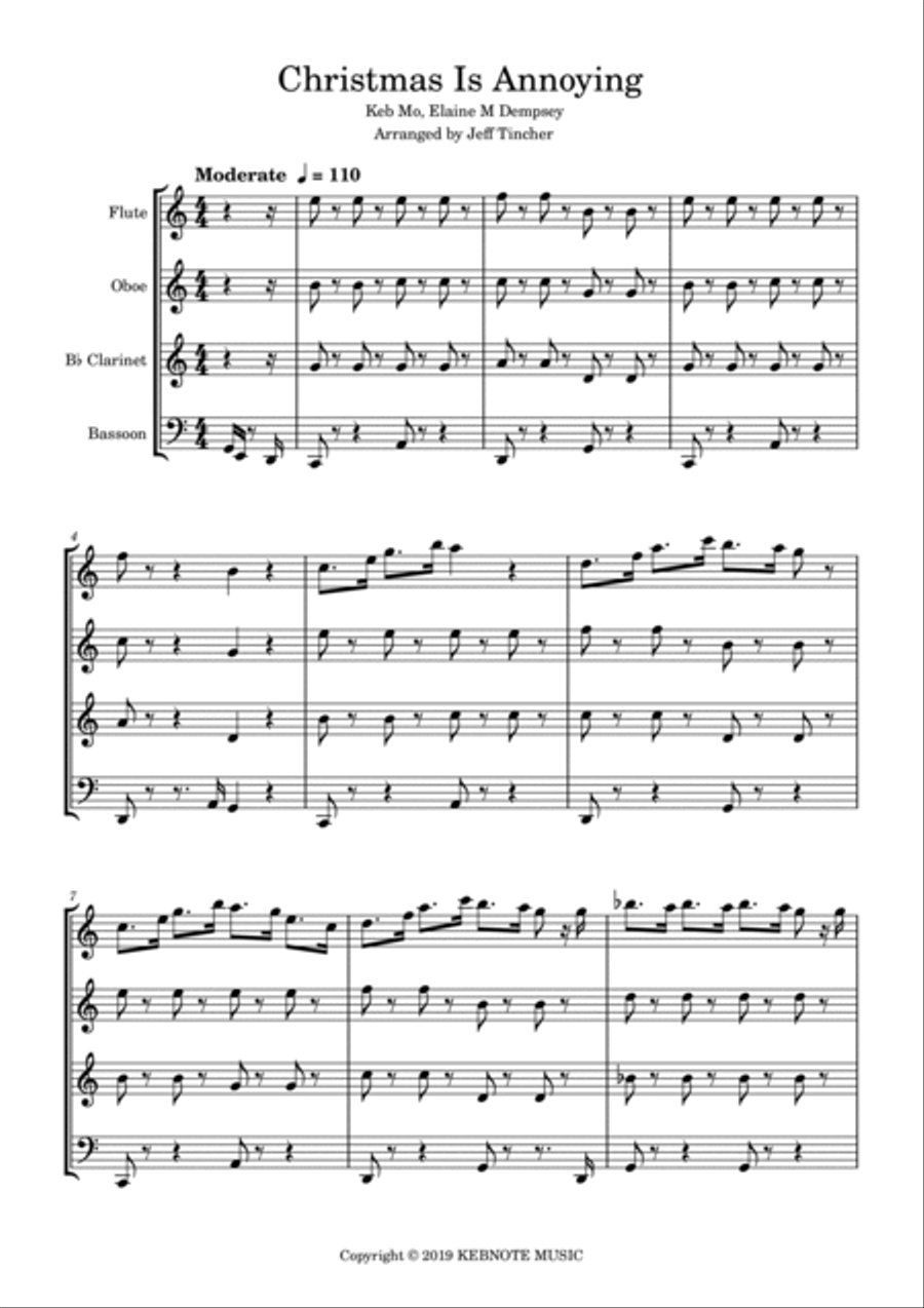 Christmas Is Annoying Woodwind Quartet scores gallery preview page 2