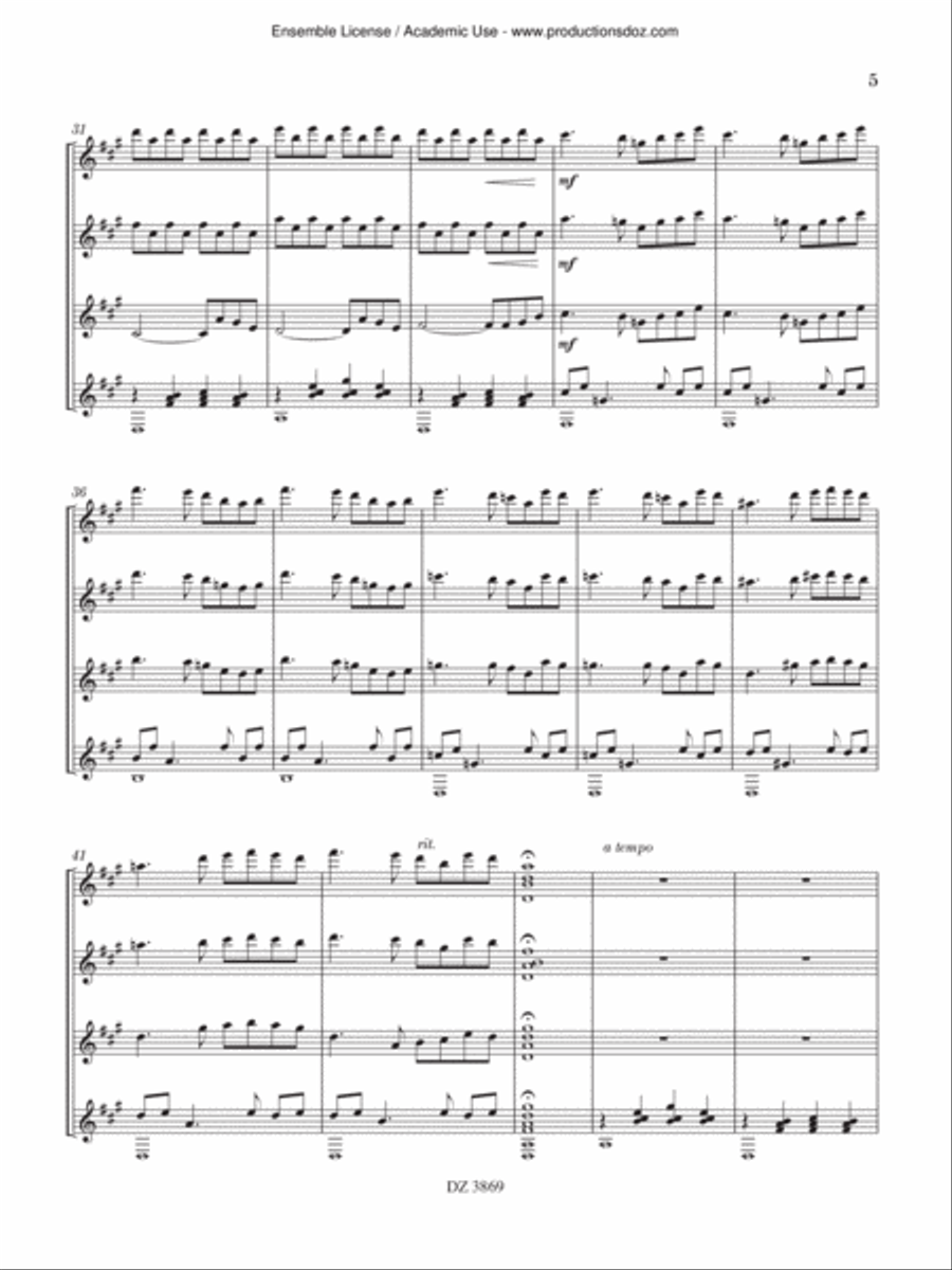 Trois paysages sélénites Guitar Ensemble scores gallery preview page 5