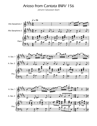 Arioso BWV 156 - Alto Sax Duet w/ Piano