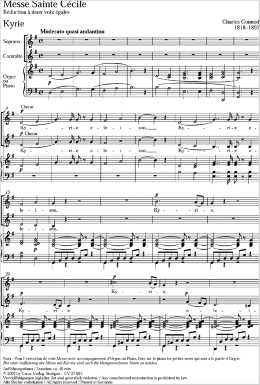 Messe Sainte Cecile Messe Sainte Cecile SA scores gallery preview page 2