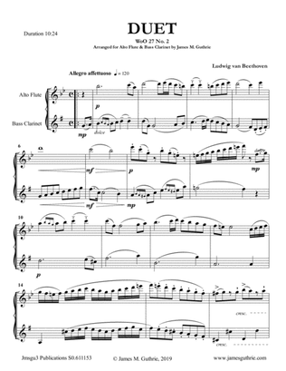 Beethoven: Duet WoO 27 No. 2 for Alto Flute & Bass Clarinet