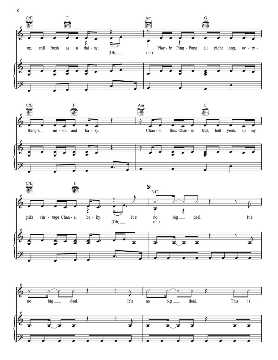 This Is How We Do Piano, Vocal, Guitar scores gallery preview page 2