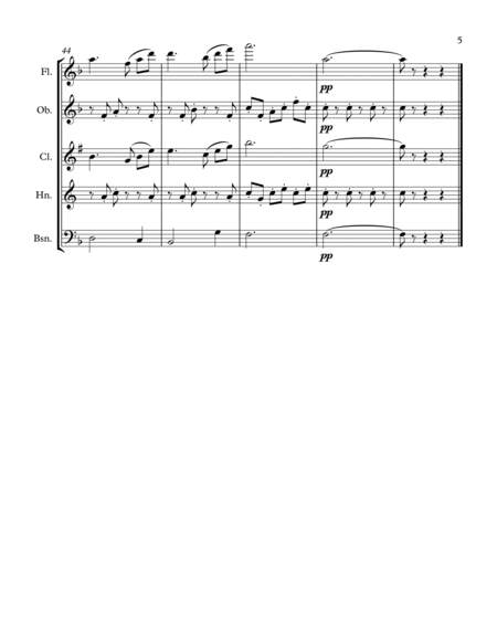 Cavalleria Rusticana Intermezzo for woodwind quintet image number null