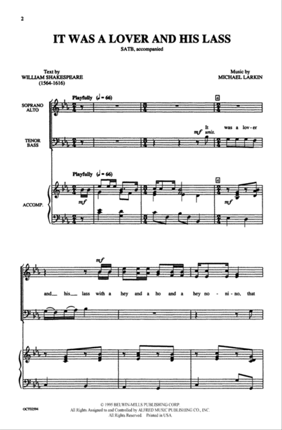 It Was a Lover and His Lass Choir scores gallery preview page 1