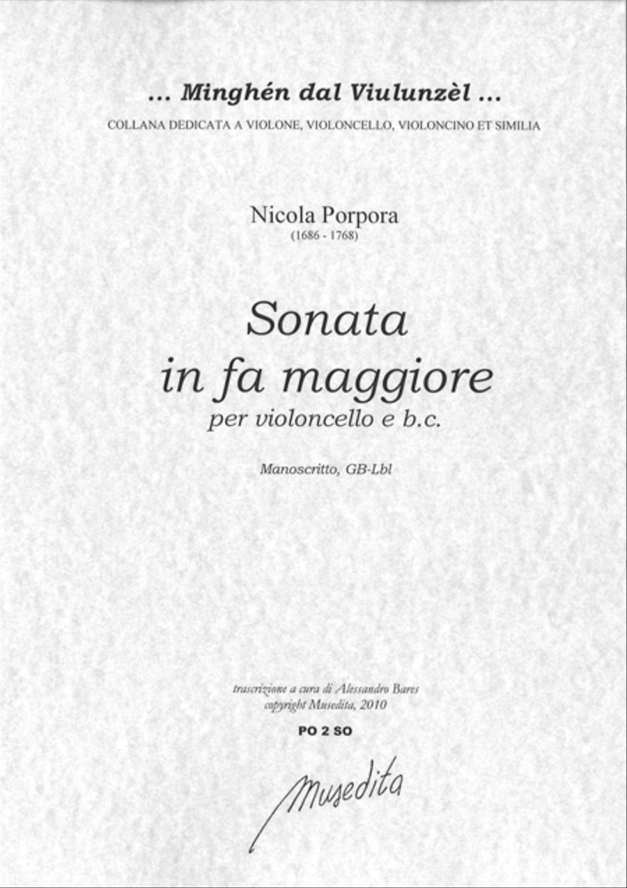 Sonata in fa maggiore (Ms, GB-Lbl) Cello Solo scores gallery preview page 1