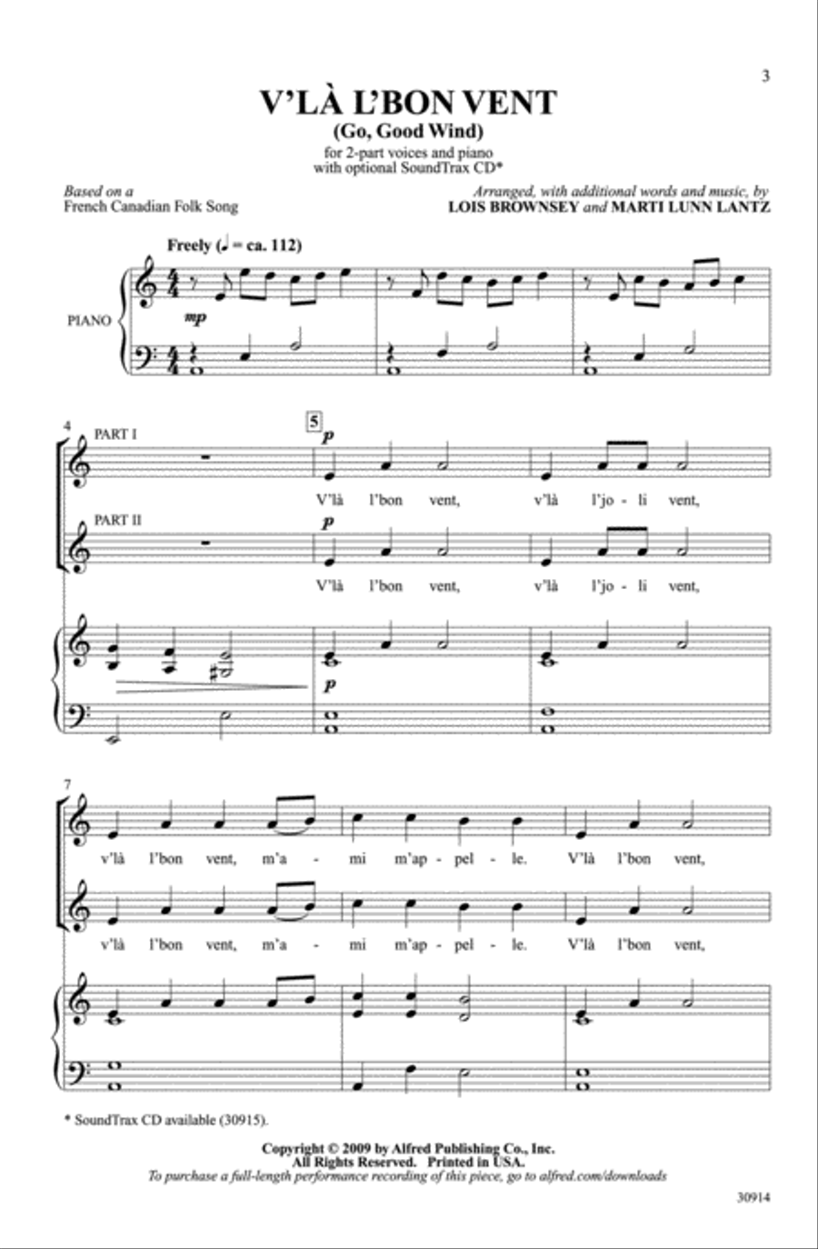 V'la l'Bon Vent V'la l'Bon Vent 2-Part scores gallery preview page 12