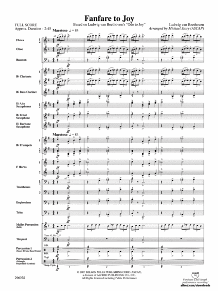 Fanfare to Joy Fanfare to Joy Concert Band scores gallery preview page 2