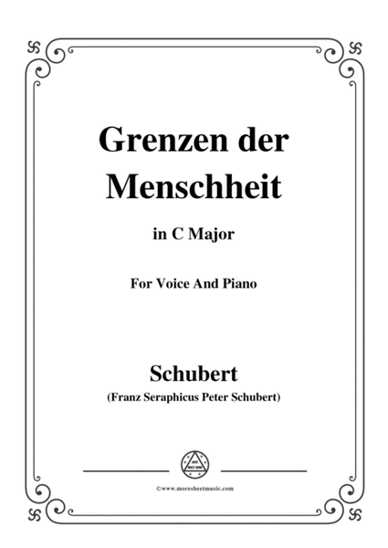 Schubert-Grenzen der Menschheit,in C Major,for Voice&Piano image number null