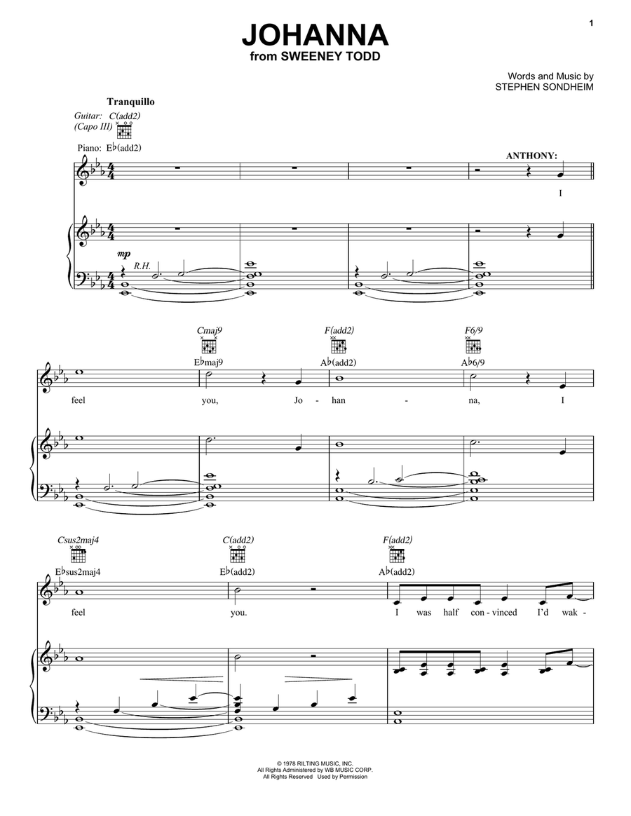 Johanna Piano, Vocal scores gallery preview page 1
