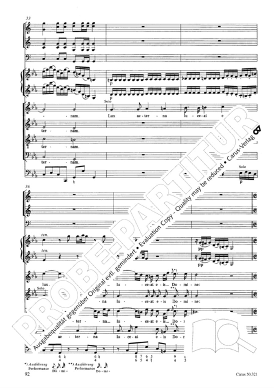 Requiem in C minor 4-Part scores gallery preview page 98