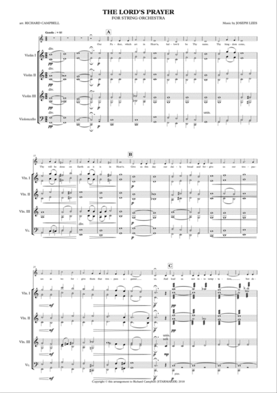 The Lord's Prayer String Orchestra scores gallery preview page 2