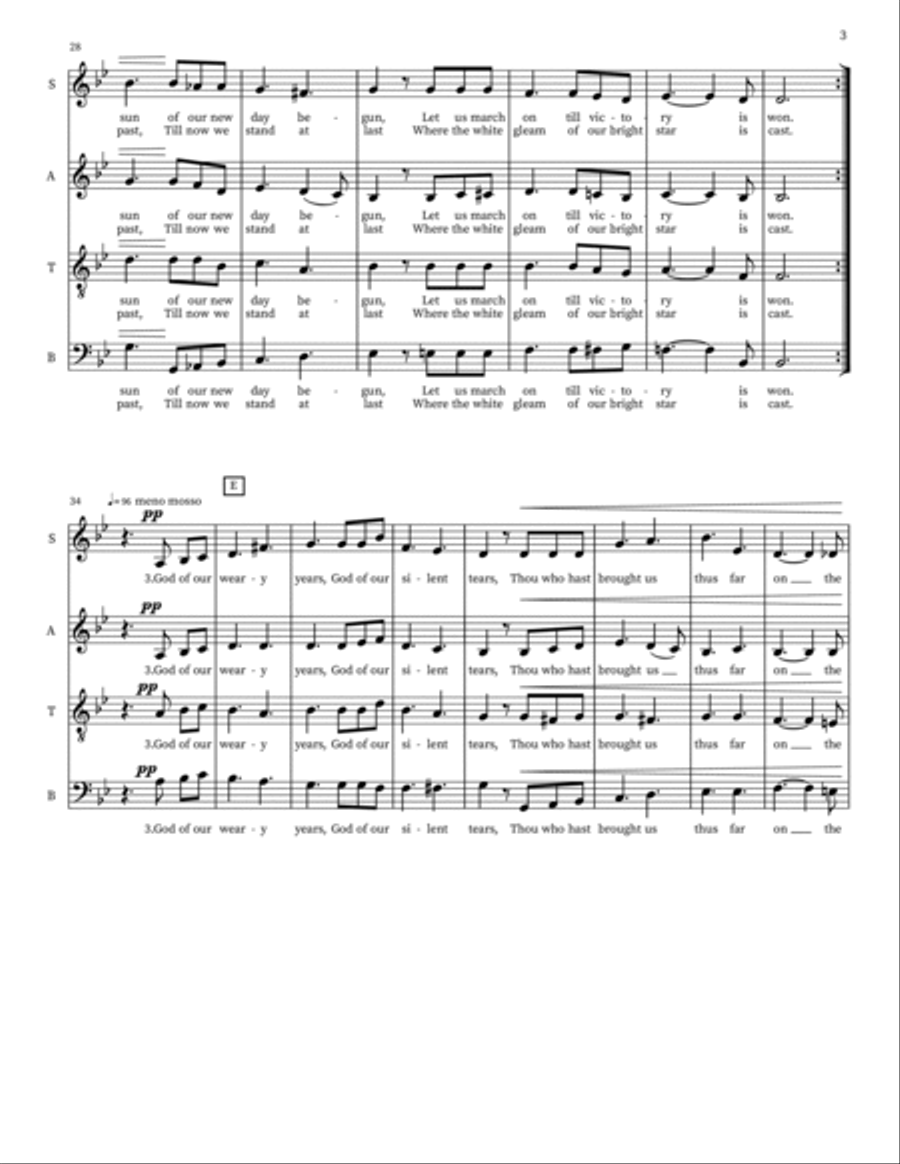 Lift Ev'ry Voice And Sing 4-Part scores gallery preview page 3
