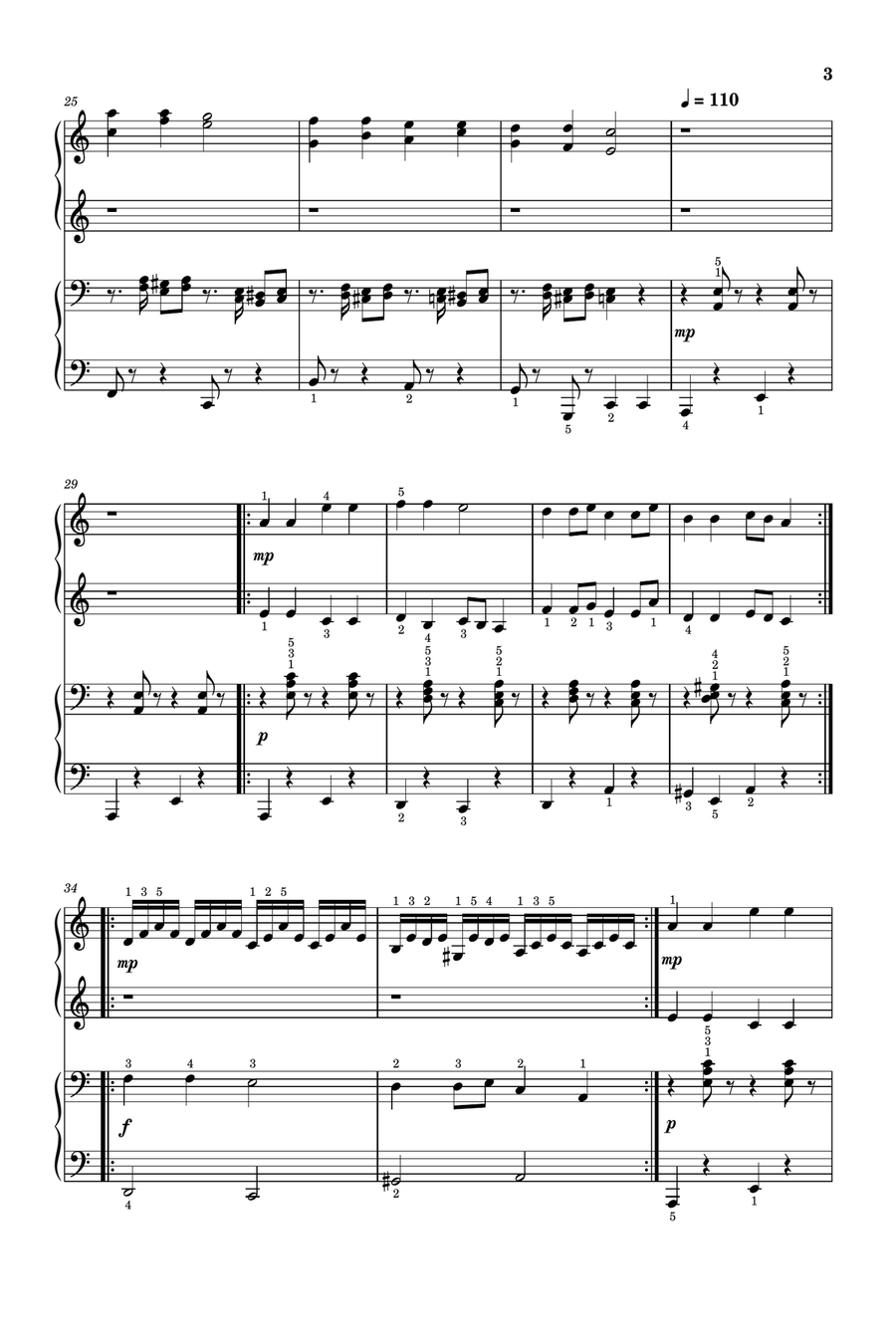 Twinkle Twinkle Little Stars in 3 variations (Duet) Easy Piano scores gallery preview page 3