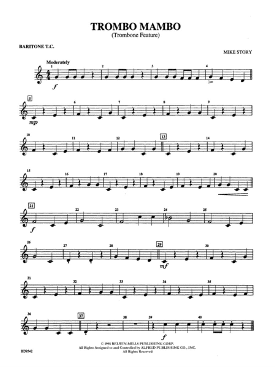Trombo Mambo (Trombone Feature): Baritone T.C. Concert Band scores gallery preview page 1