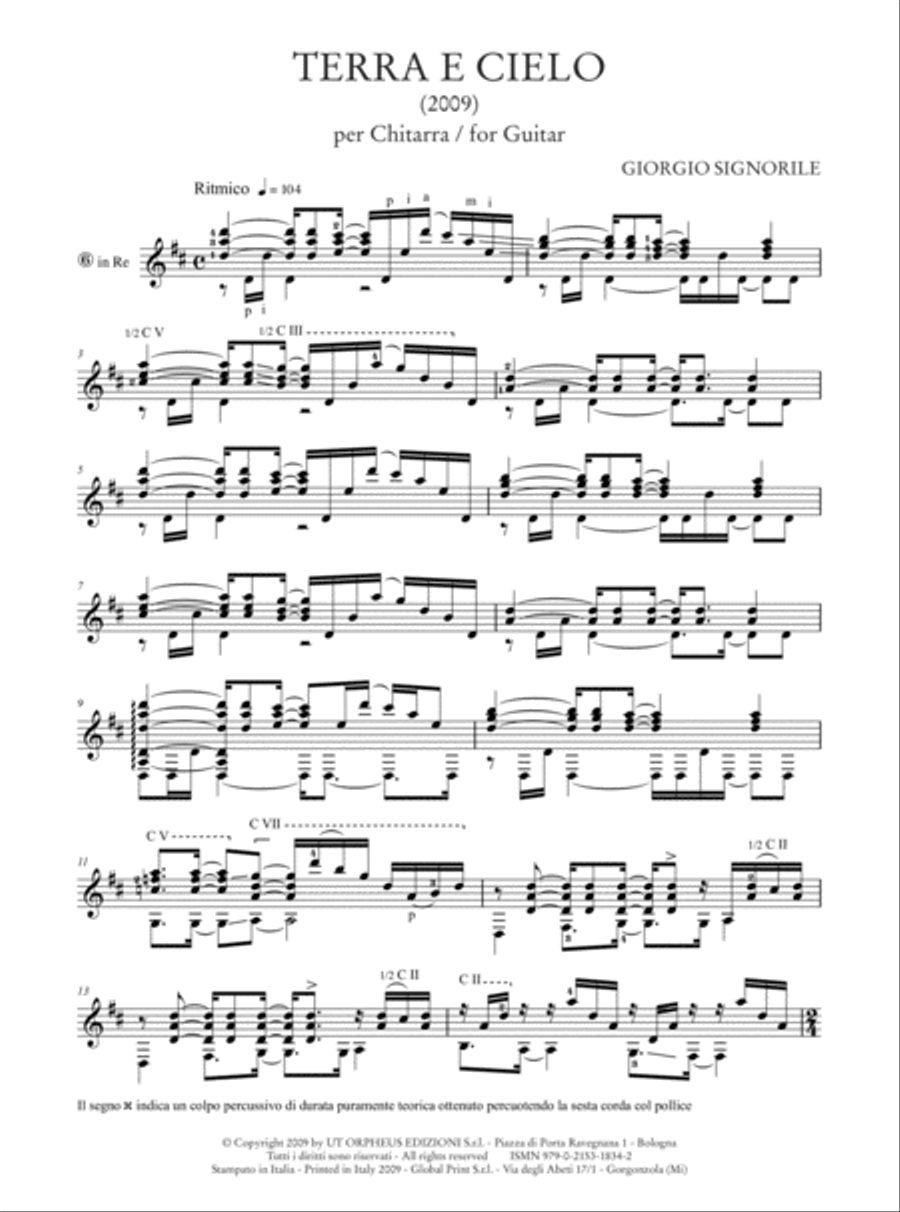 Terra e Cielo (Earth and Sky) for Guitar (2009) Acoustic Guitar scores gallery preview page 2