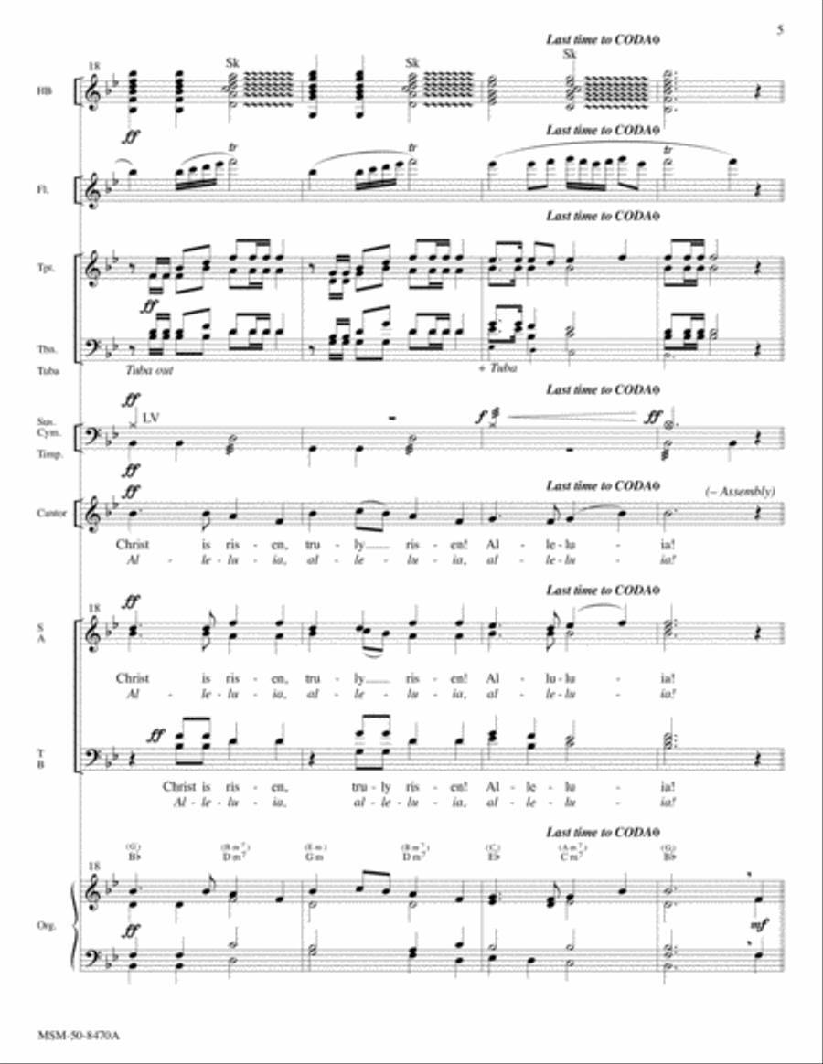 Christ Is Risen, Alleluia (Full Score) Choir scores gallery preview page 5