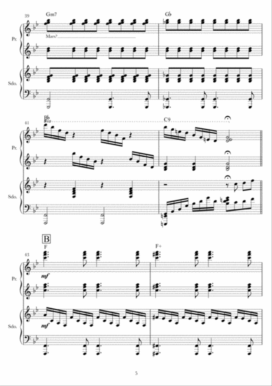 Life On Mars 1 Piano, 4-Hands scores gallery preview page 6
