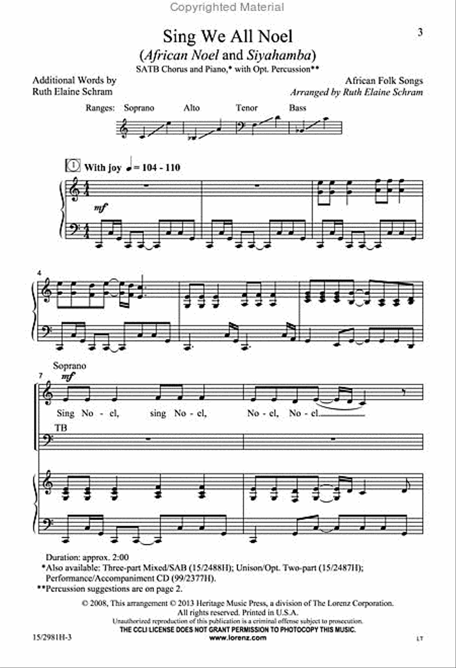Sing We All Noel 4-Part scores gallery preview page 2