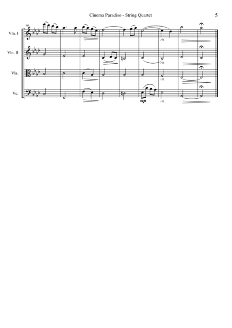 Cinema Paradiso String Quartet scores gallery preview page 5