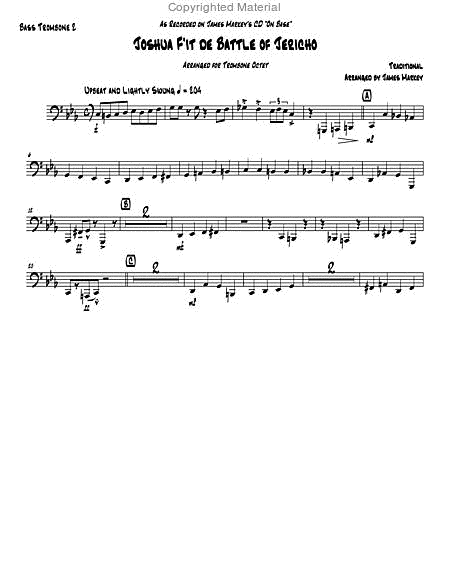 Joshua F'it de Battle of Jericho for 8-part Trombone Ensemble image number null