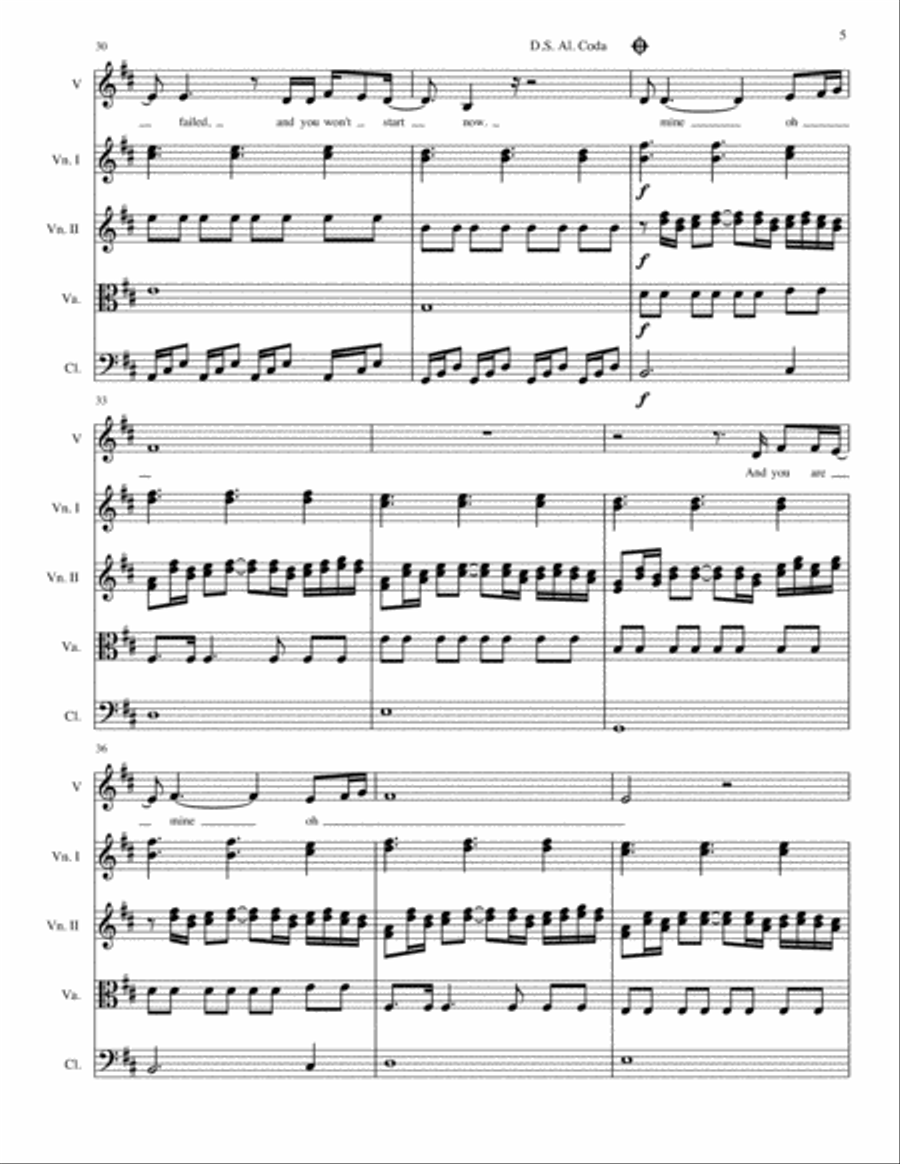 Oceans (Where Feet May Fail) Small Ensemble scores gallery preview page 6