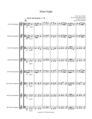 Silent Night (Bb) (Saxophone Octet - 4 Alto, 4 Tenor)