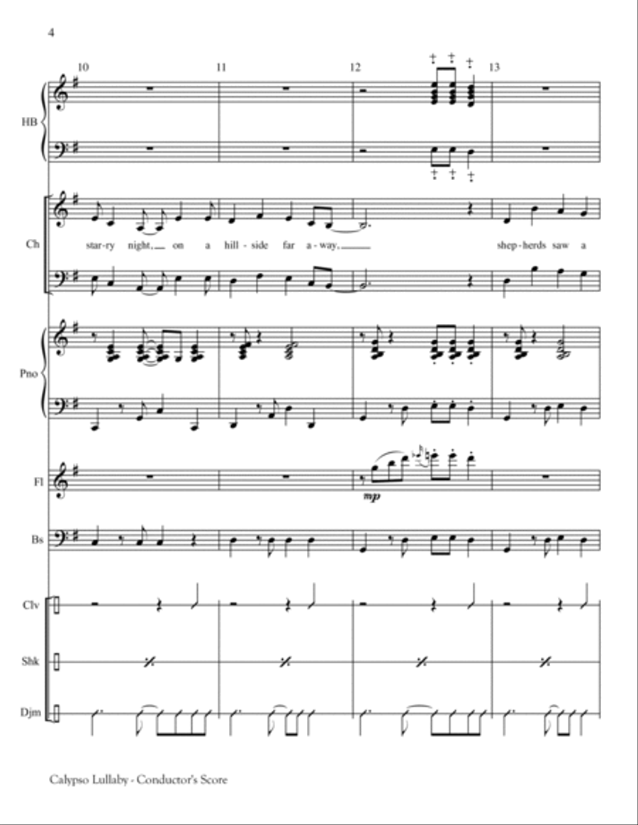 Calypso Lullaby Handbell Choir scores gallery preview page 4
