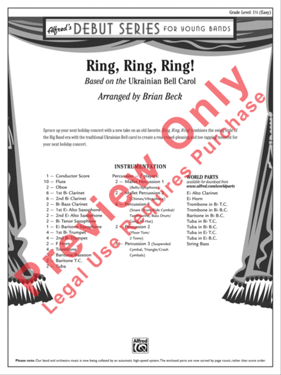 Ring, Ring, Ring! Concert Band scores gallery preview page 2
