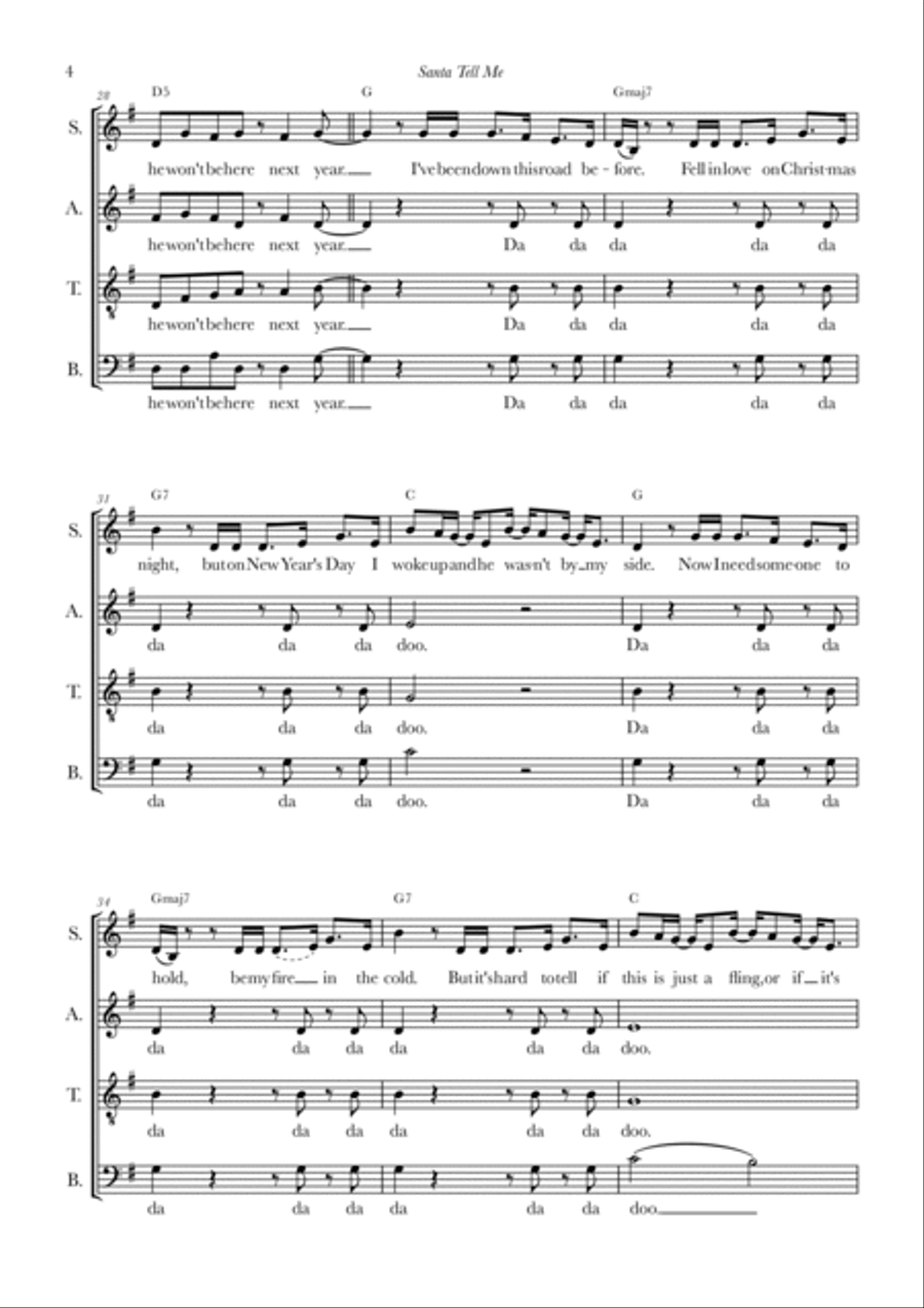 Santa Tell Me Santa Tell Me 4-Part scores gallery preview page 4