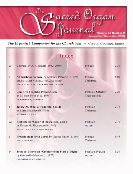 Sacred Organ Journal Nov/Dec 2020 - Magazine Issue