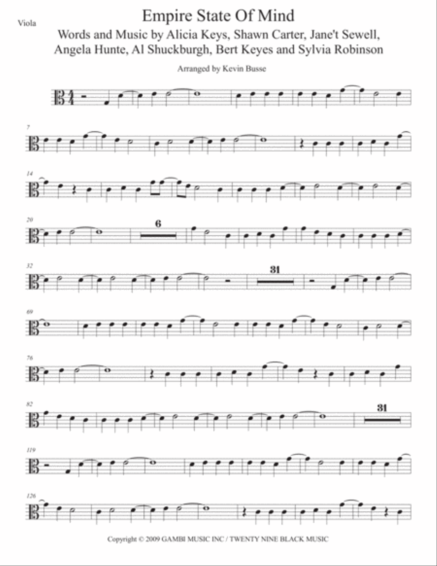 Empire State Of Mind Viola Solo scores gallery preview page 1