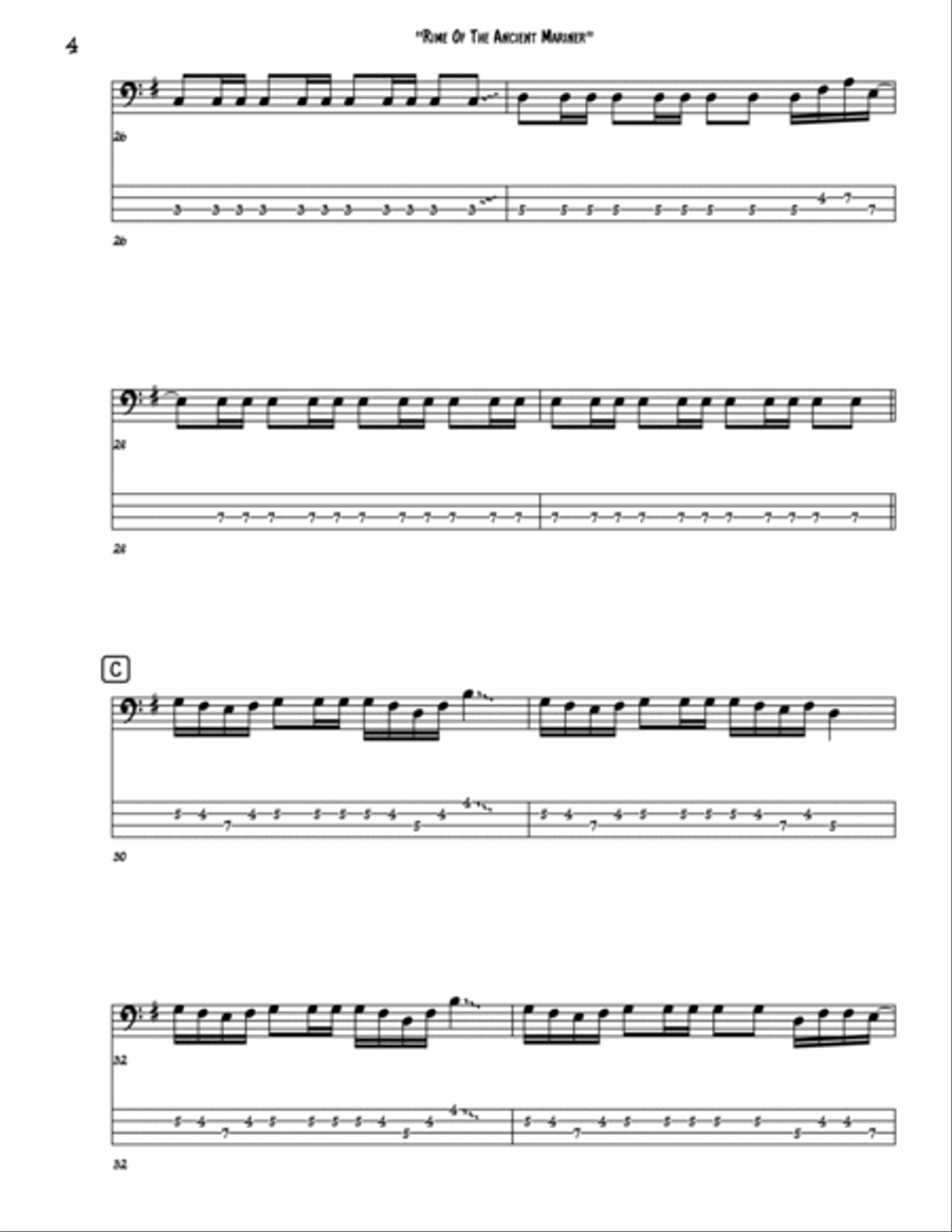 Rime Of The Ancient Mariner Bass Guitar scores gallery preview page 4