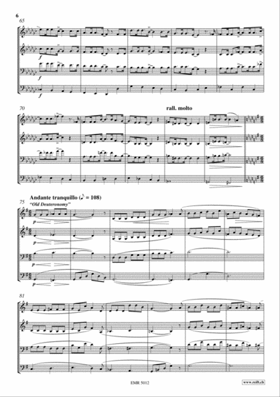 Highlights From Cats Highlights From Cats Brass Quartet scores gallery preview page 6